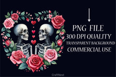 Valentine's Day Skull Heart Clipart Bundle - CraftNest - Digital Crafting and Art