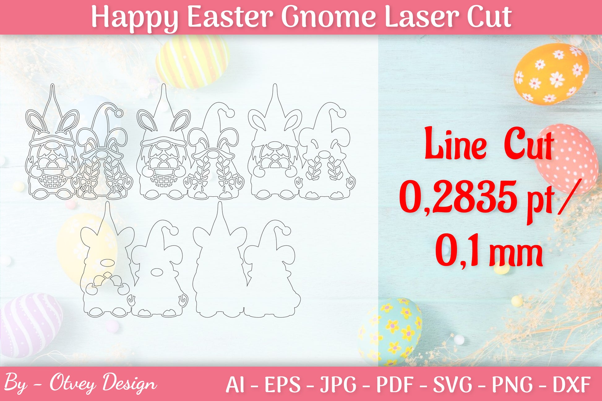 Easter Gnome Laser Cut SVG Bundle 9 - CraftNest - Digital Crafting and Art