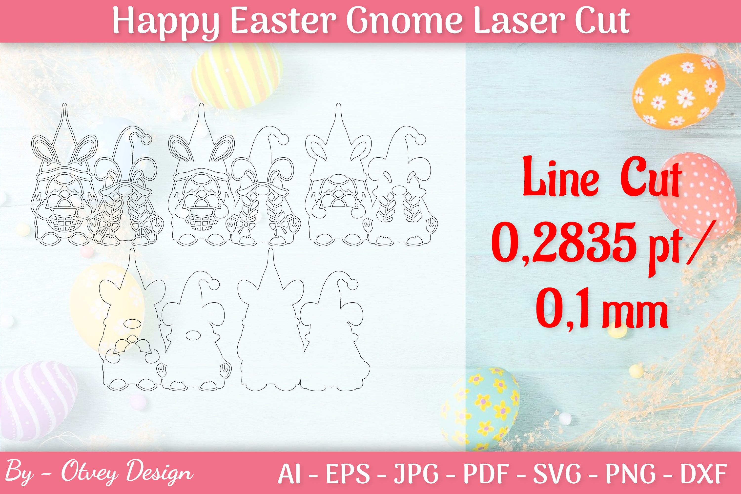 Easter Gnome Laser Cut SVG Bundle 9 - CraftNest - Digital Crafting and Art