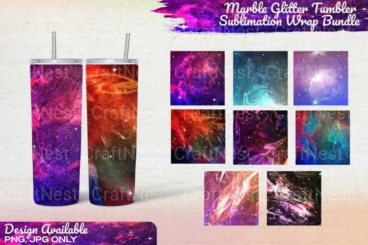 Marble Glitter Tumbler Wrap - CraftNest - Digital Crafting and Art