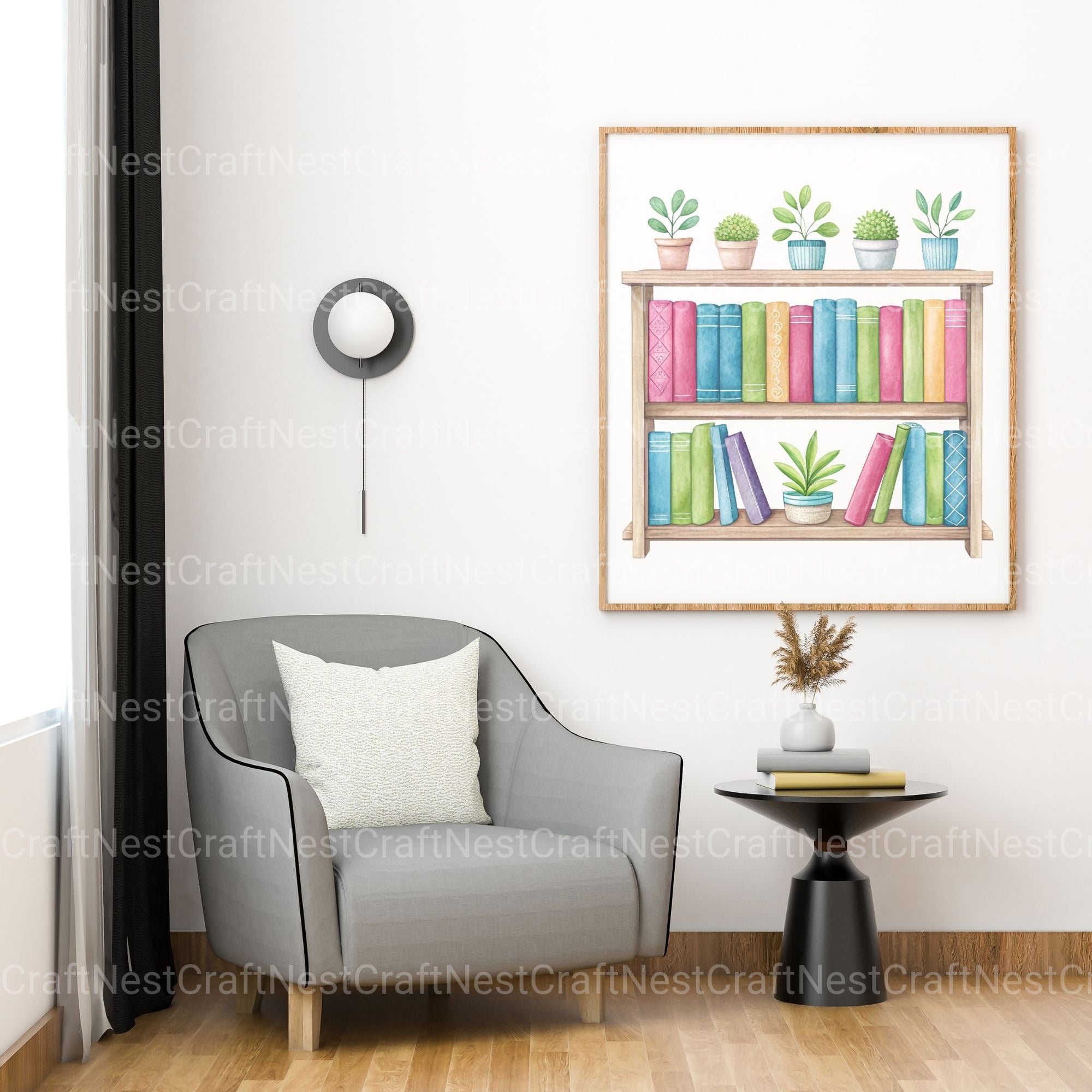 Minimalist Bookshelves Clipart Bundle - CraftNest - Digital Crafting and Art