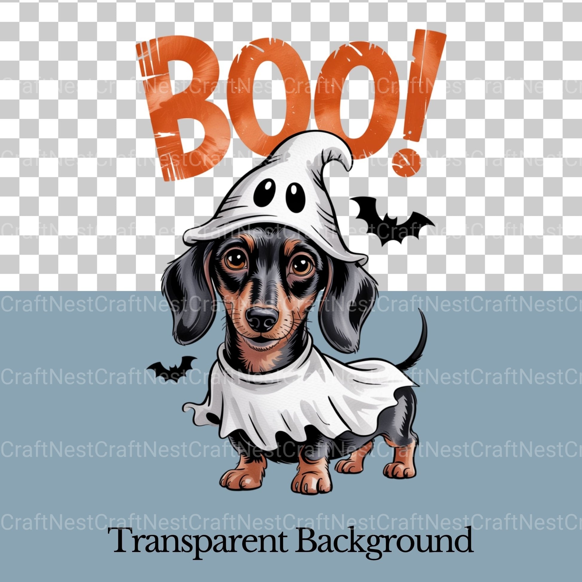 Dachshund Ghost Boo Clipart Bundle - CraftNest - Digital Crafting and Art