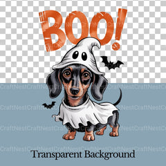 Dachshund Ghost Boo Clipart Bundle - CraftNest - Digital Crafting and Art
