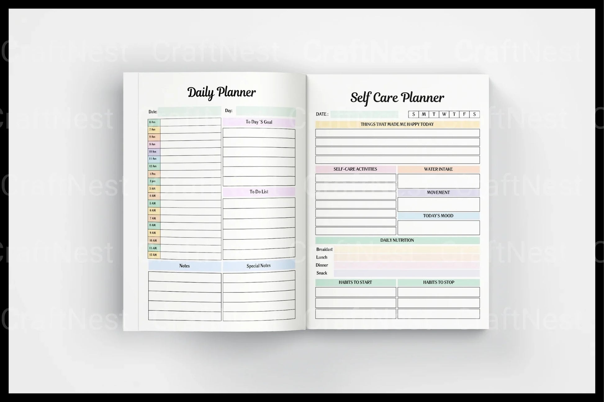 Self Care Wellness Workbook - CraftNest - Digital Crafting and Art