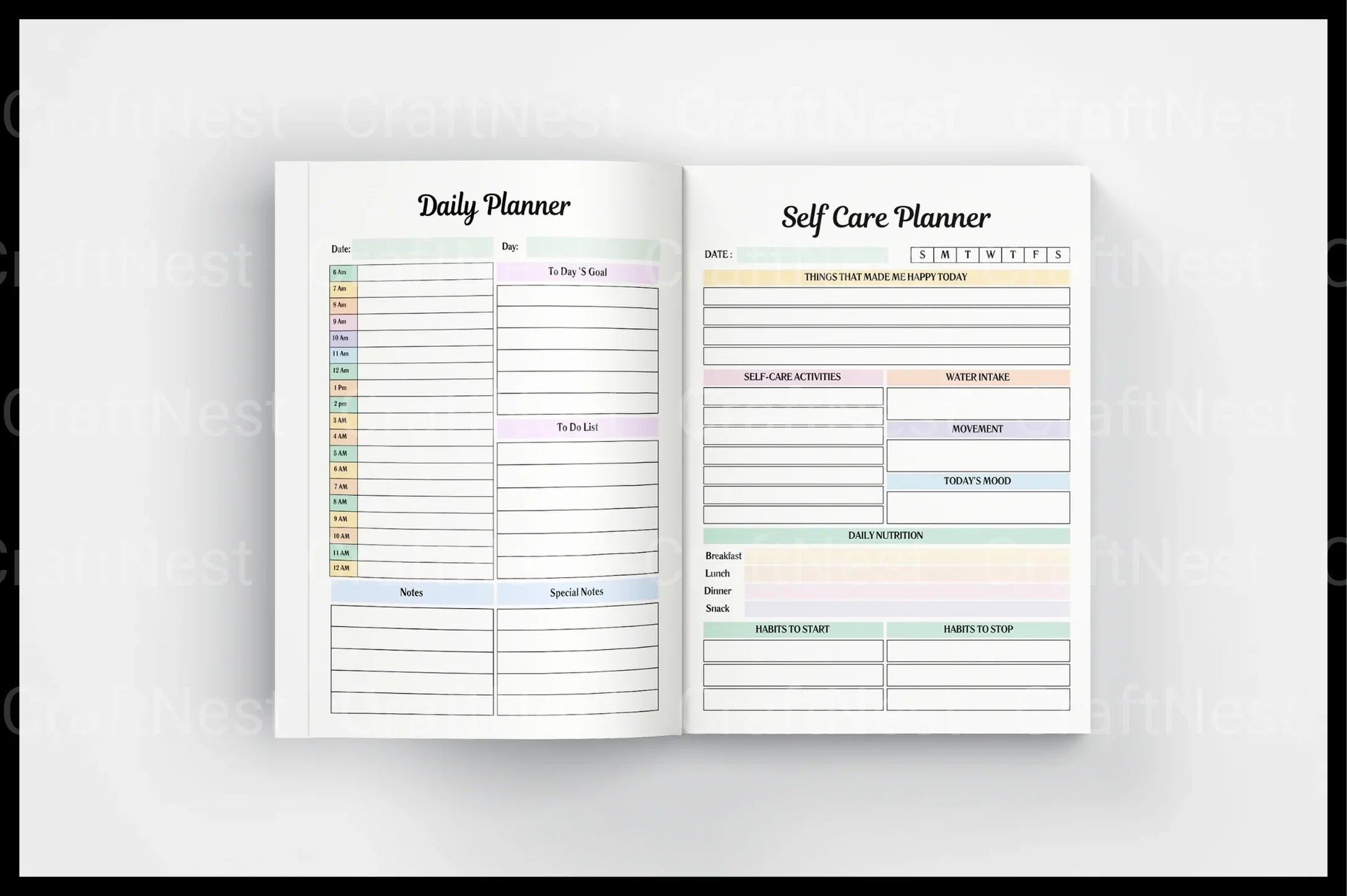 Self Care Wellness Workbook - CraftNest - Digital Crafting and Art