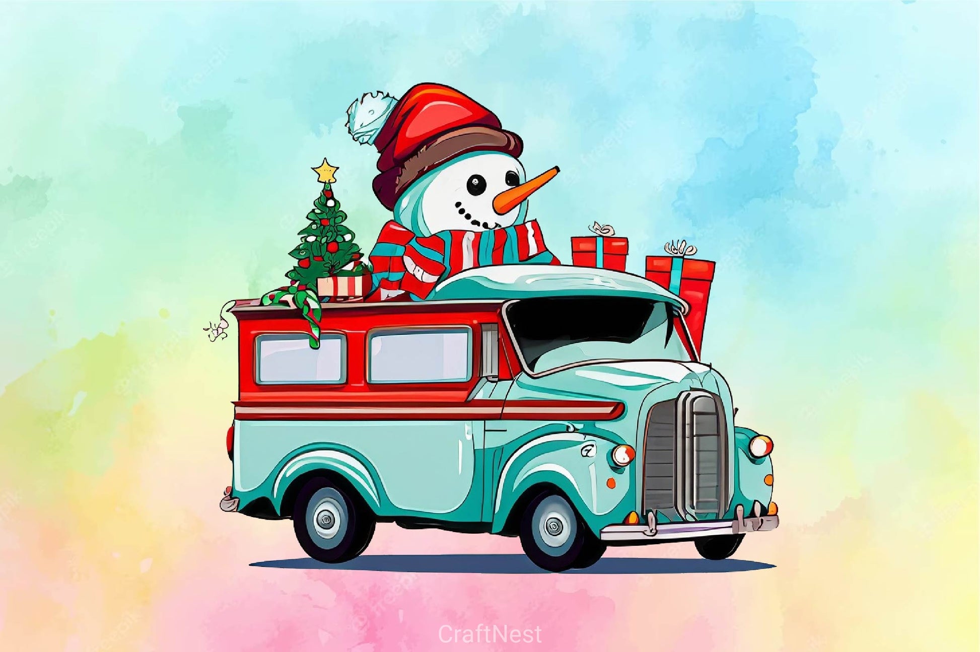 Christmas Driving Gnome Clipart Bundle - CraftNest - Digital Crafting and Art