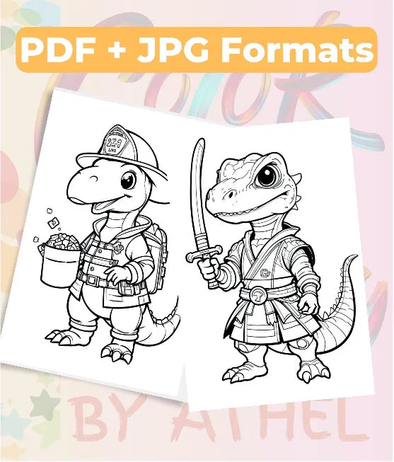Dinosaur Coloring Books Bundle - CraftNest - Digital Crafting and Art