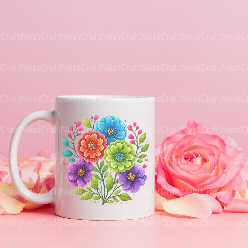 Mexican Flowers Clipart Bundle - CraftNest - Digital Crafting and Art