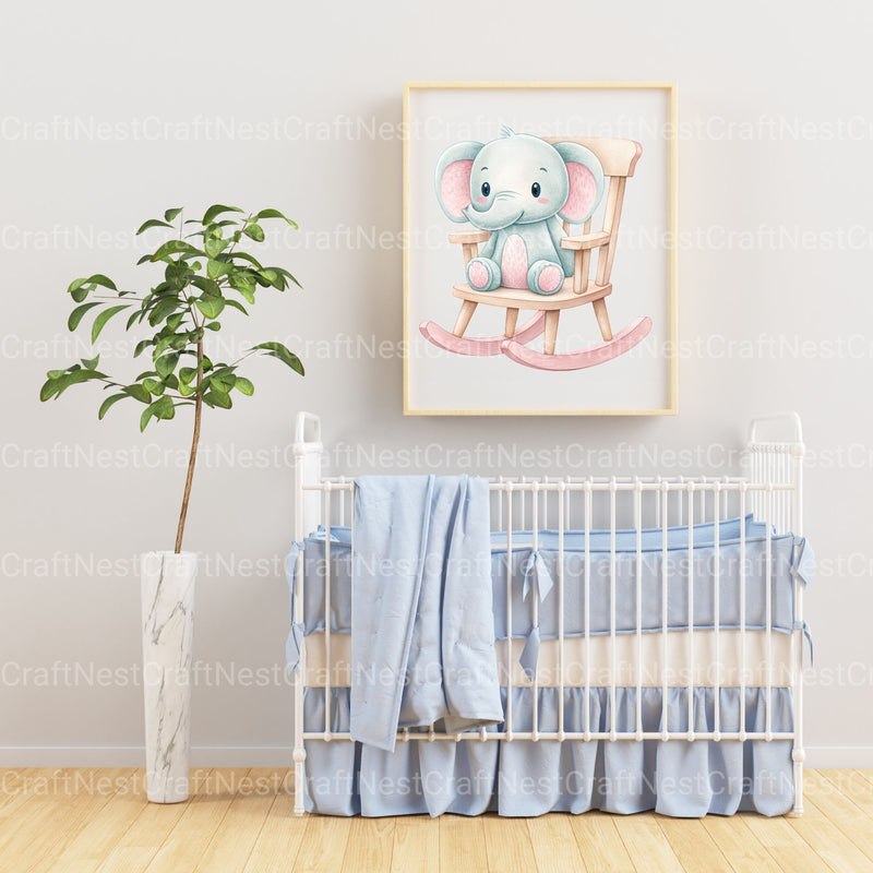 Rocking Chair Nursery Animals Clipart Bundle - CraftNest - Digital Crafting and Art