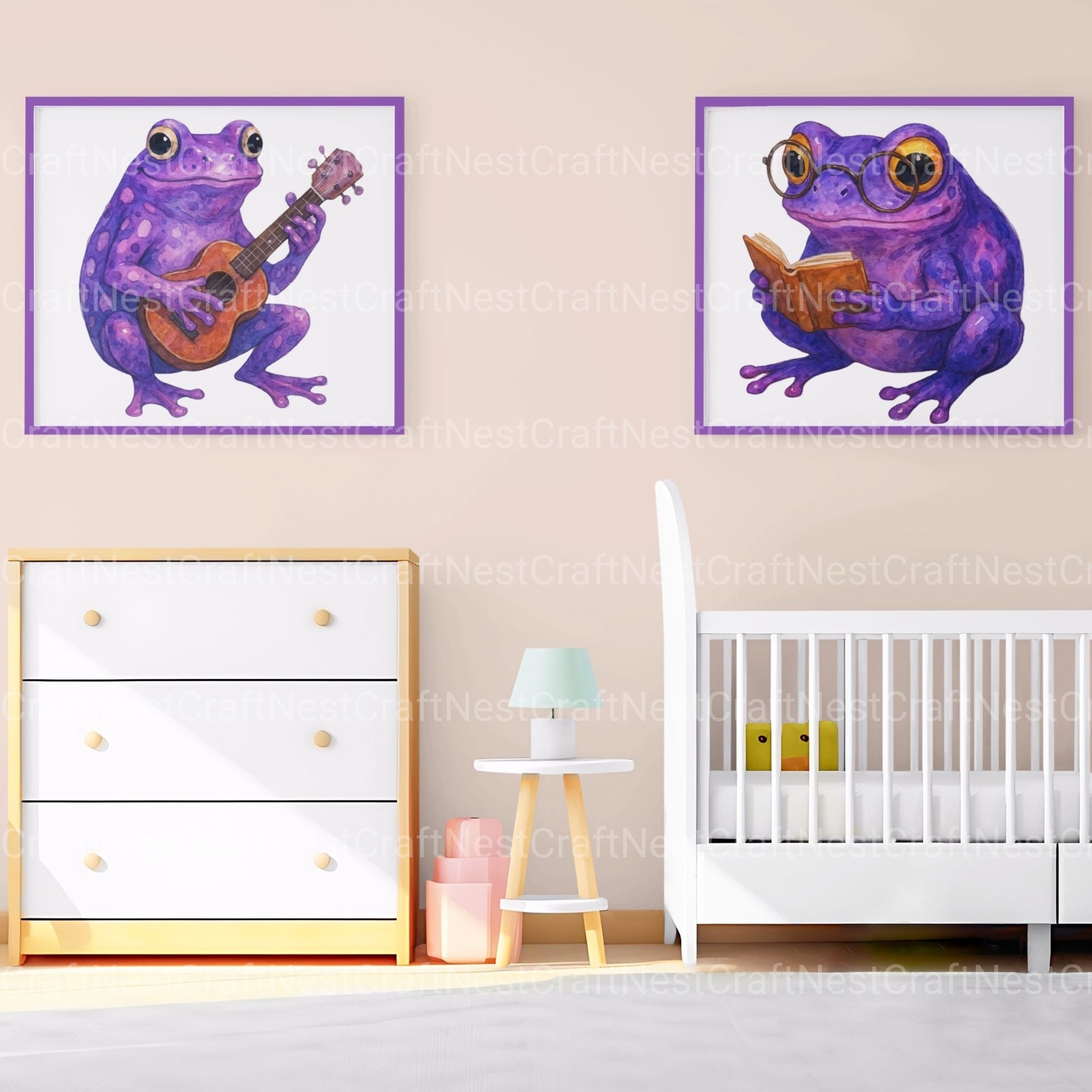 Purple Frogs Clipart Bundle - CraftNest - Digital Crafting and Art