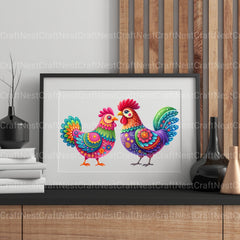 Mexico Inspired Chickens Clipart Bundle - CraftNest - Digital Crafting and Art