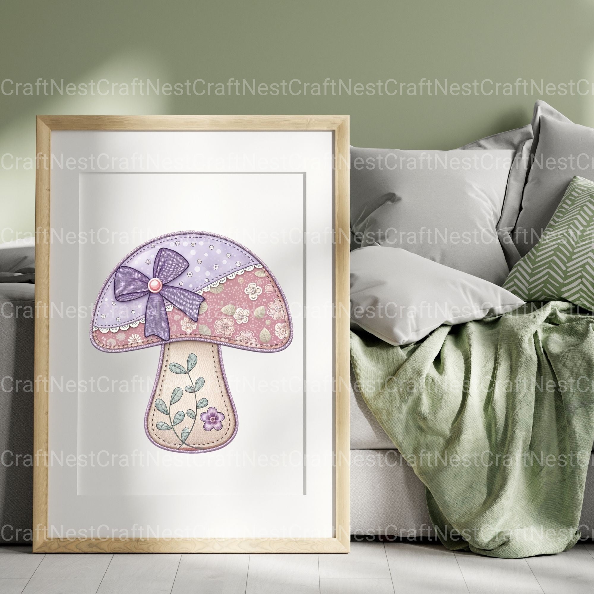 Quilted Mushrooms Clipart Bundle - CraftNest - Digital Crafting and Art