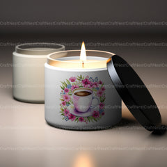 Coffee Floral Pink Clipart Bundle - CraftNest - Digital Crafting and Art