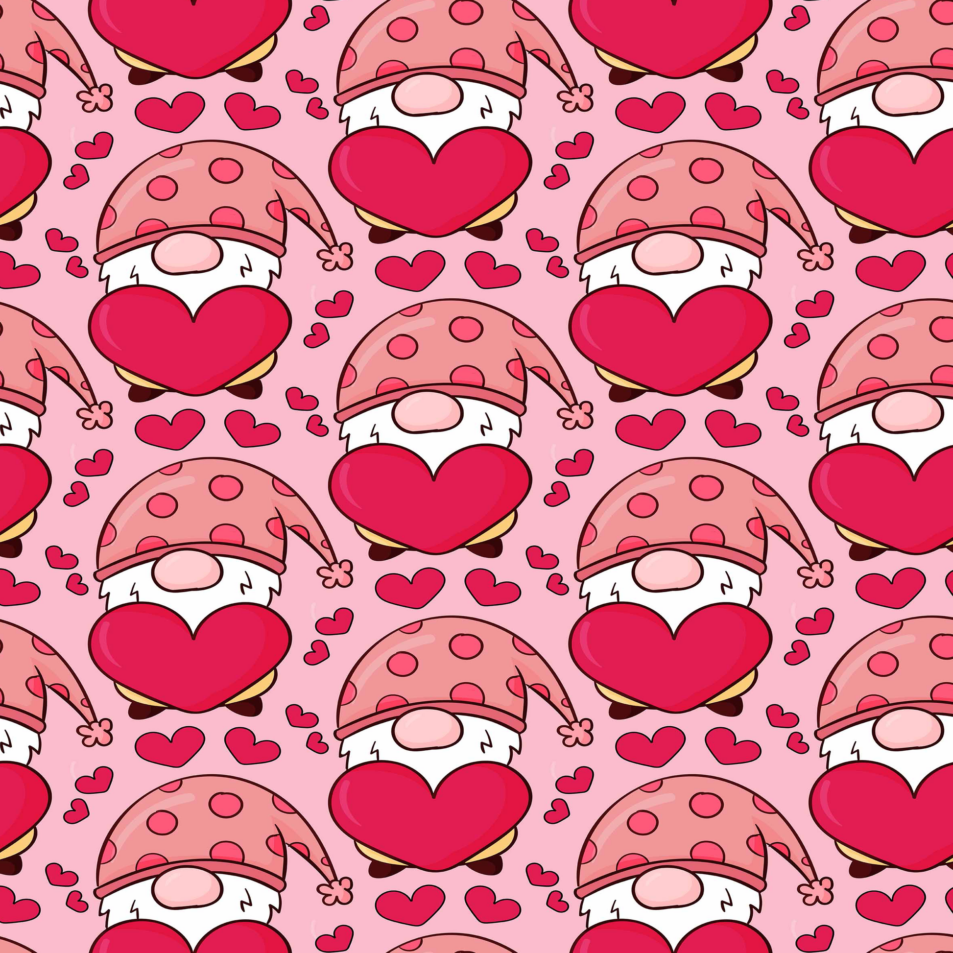 Valentines Day Gnome Seamless Digital Paper - CraftNest - Digital Crafting and Art