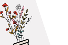 Flowers Card Flowers Illustrations With Recycled Envelope Bundle - CraftNest - Digital Crafting and Art