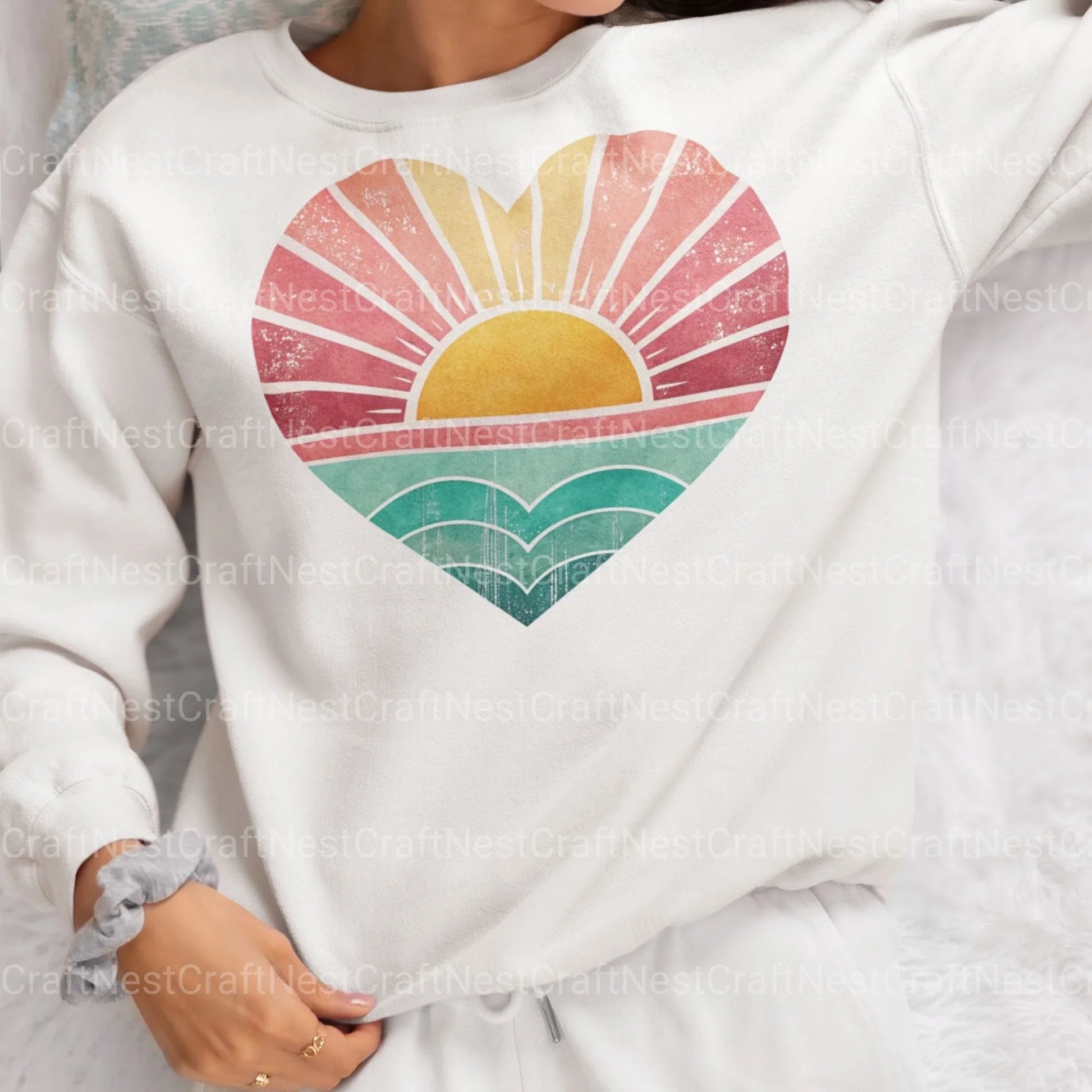 Retro Sunset Hearts Clipart Bundle - CraftNest - Digital Crafting and Art