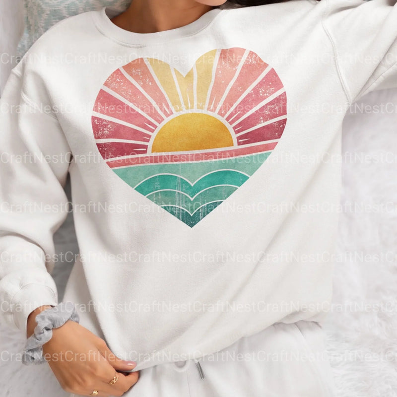 Retro Sunset Hearts Clipart Bundle - CraftNest - Digital Crafting and Art