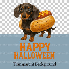 Dachshund Hotdog Mustard Halloween Clipart Bundle - CraftNest - Digital Crafting and Art