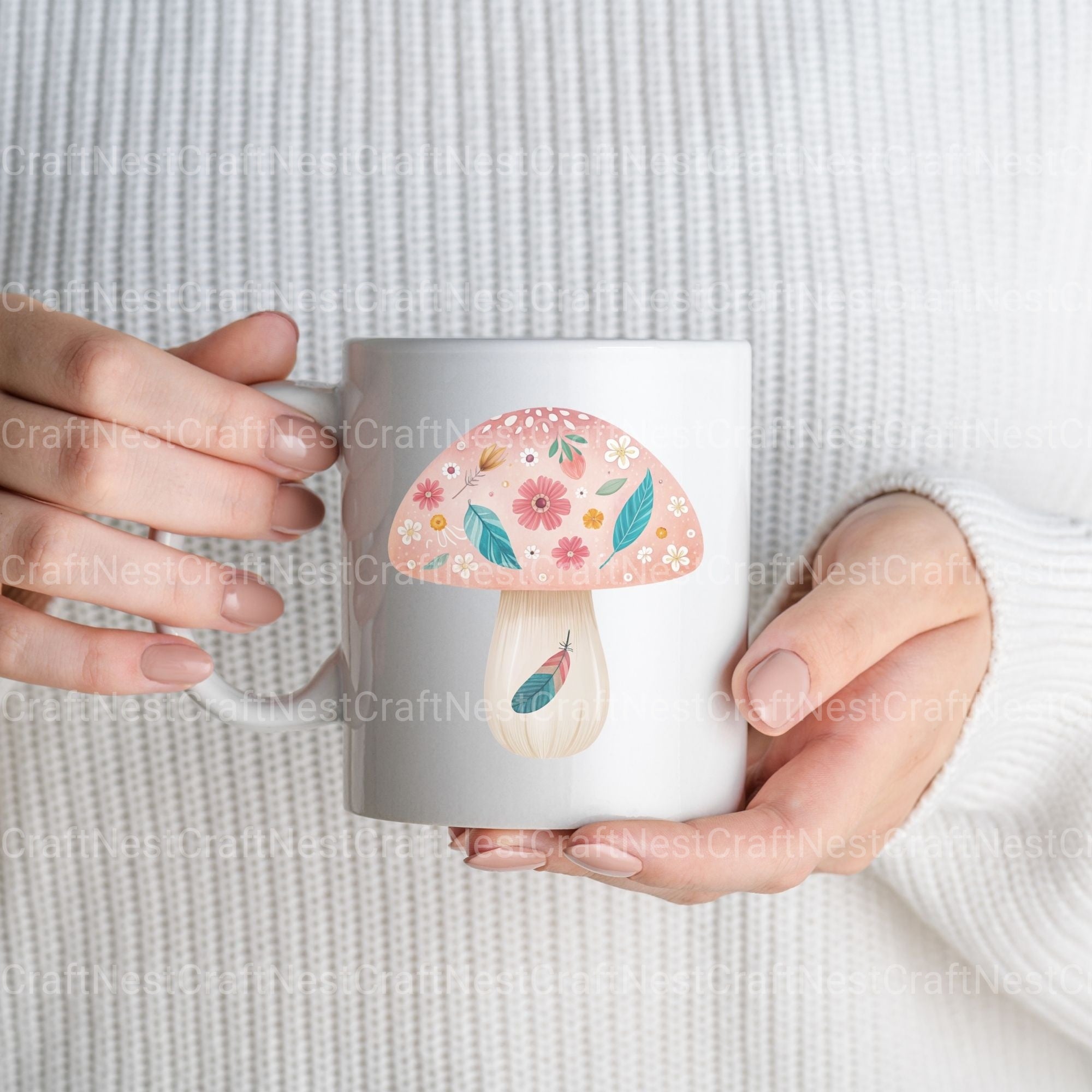 Boho Mushrooms Clipart Bundle - CraftNest - Digital Crafting and Art