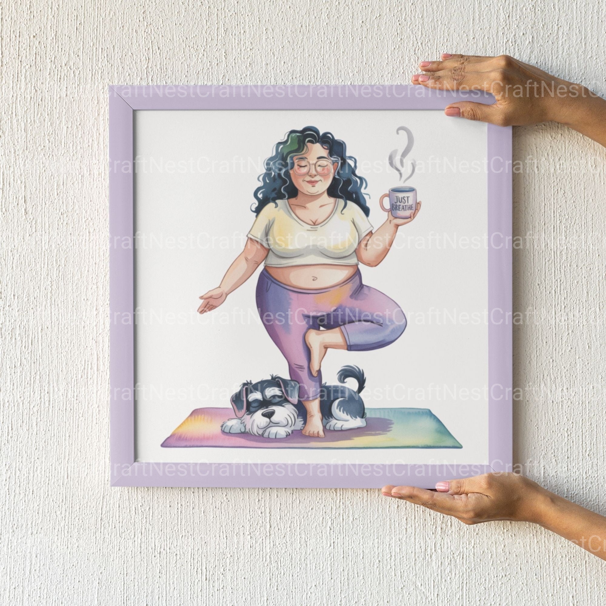 Plus Size Ladies With Dog & Yoga Clipart Bundle - CraftNest - Digital Crafting and Art