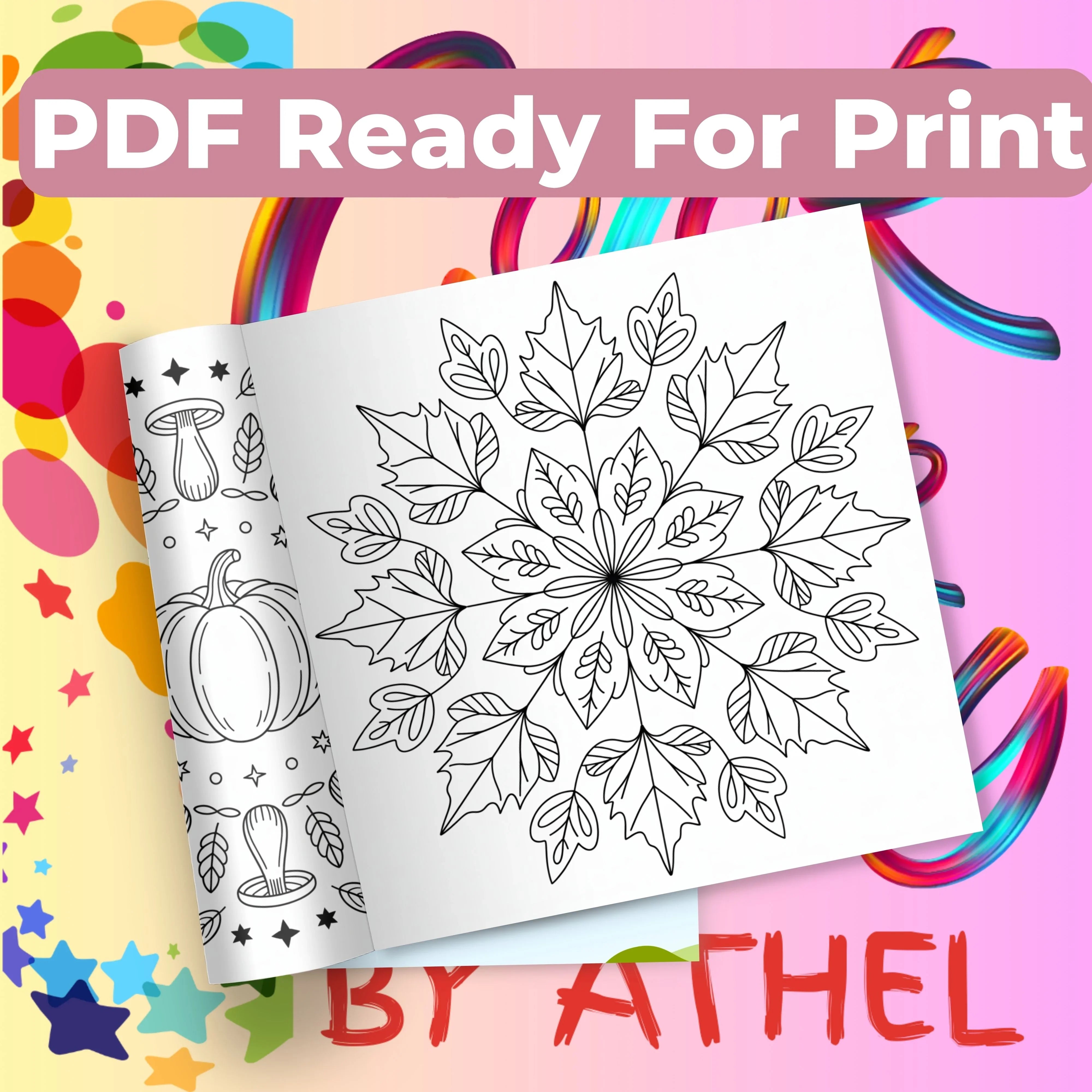Whimsical Autumn Mandalas Coloring Book Bundle - CraftNest - Digital Crafting and Art