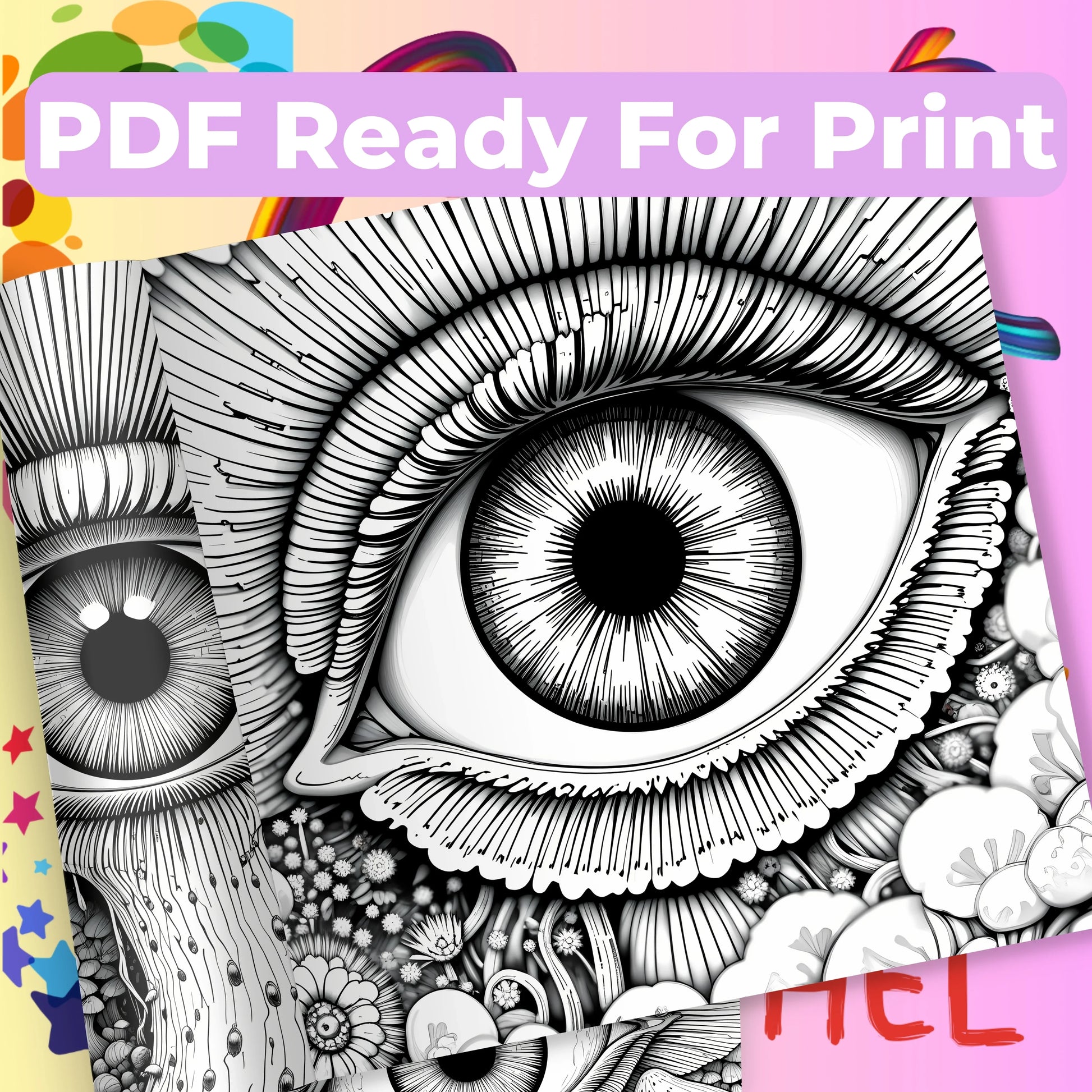 Fantasy Eyes Coloring Book Bundle - CraftNest - Digital Crafting and Art