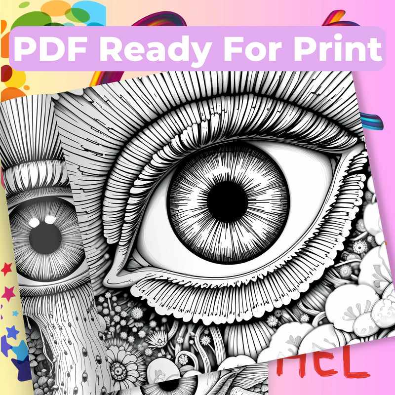 Fantasy Eyes Coloring Book Bundle - CraftNest - Digital Crafting and Art