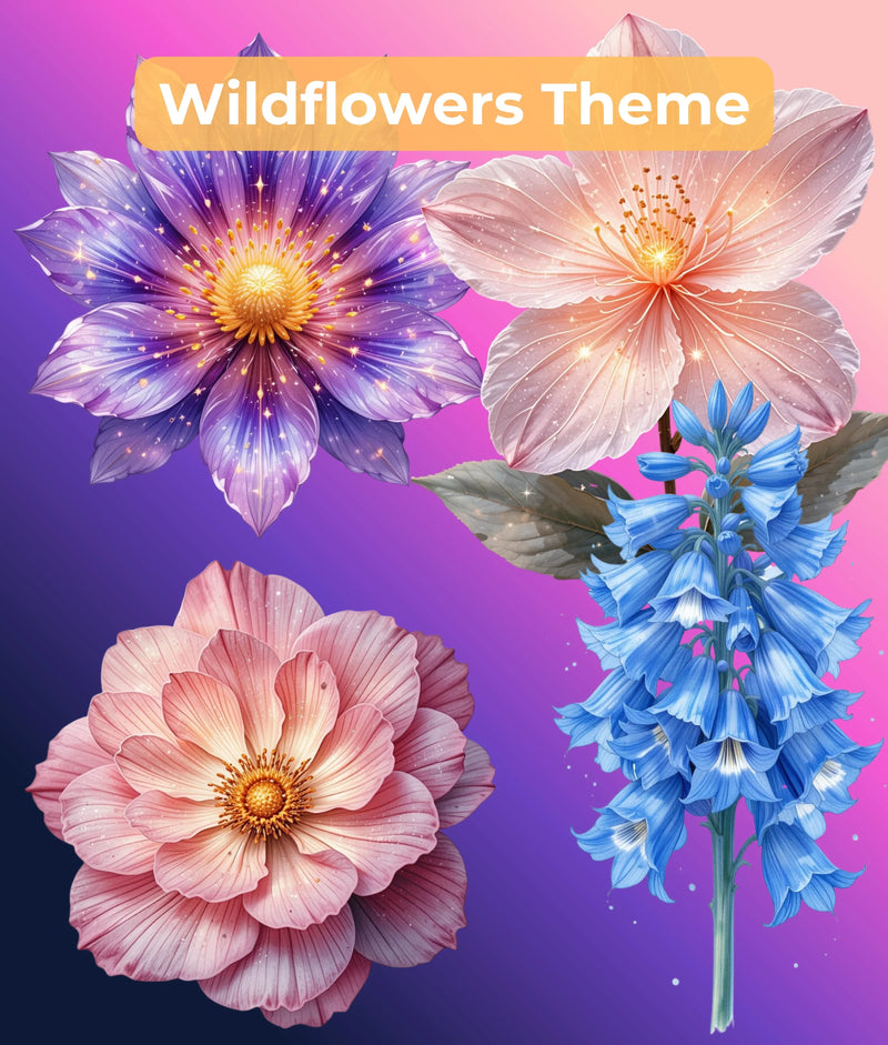 Fantasy Wildflower Clipart Bundle - CraftNest - Digital Crafting and Art