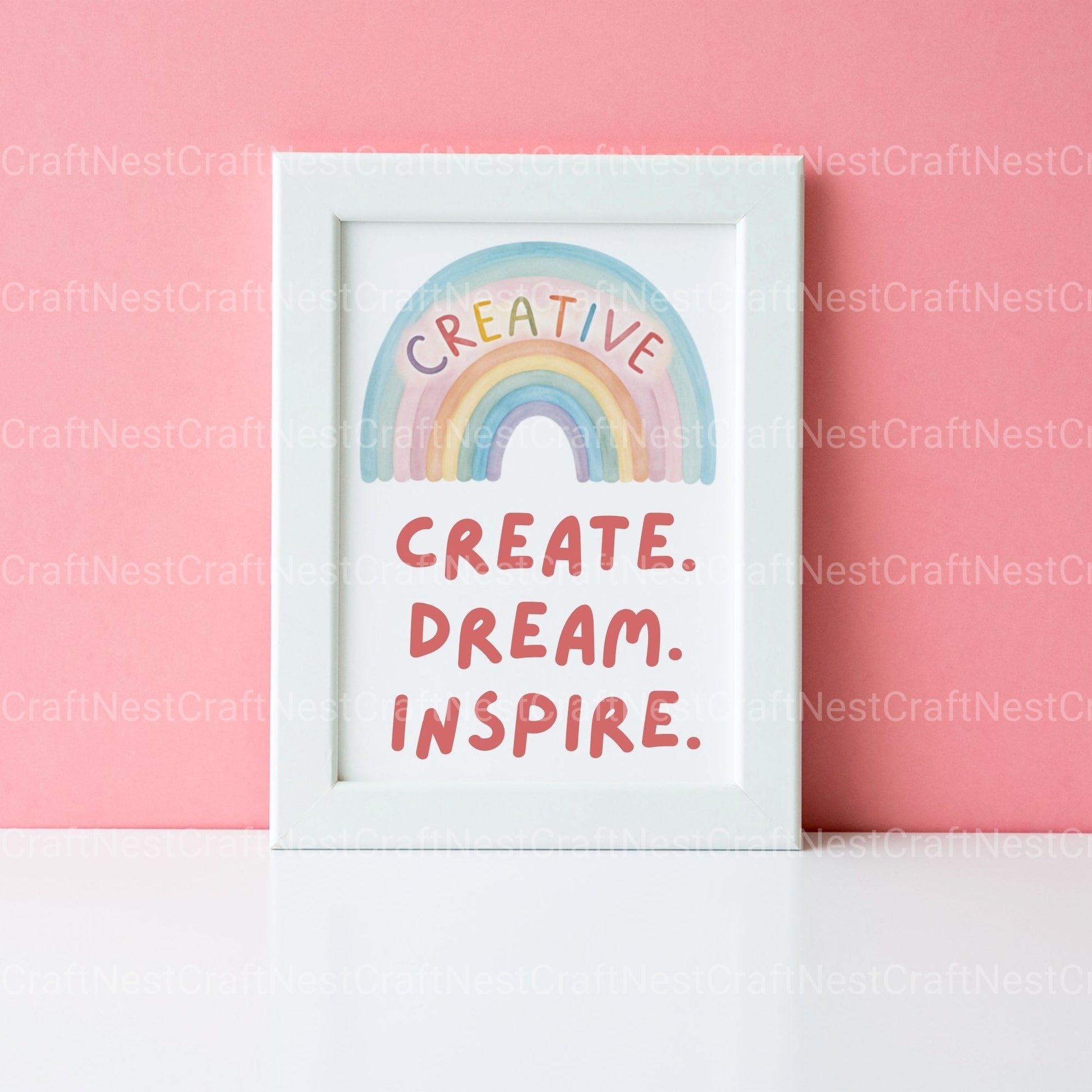 Rainbows Positive Words Clipart Bundle - CraftNest - Digital Crafting and Art