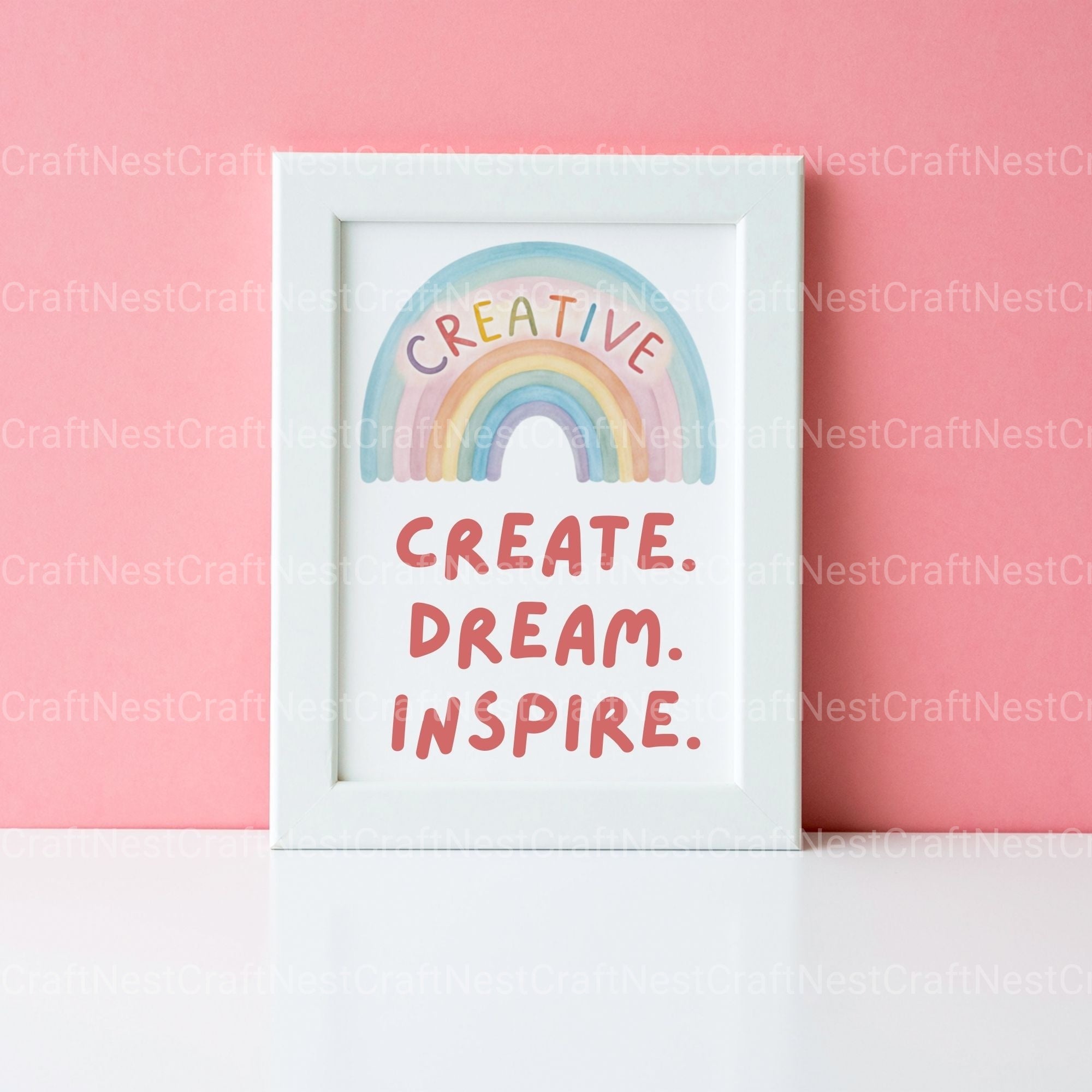 Rainbows Positive Words Clipart Bundle - CraftNest - Digital Crafting and Art