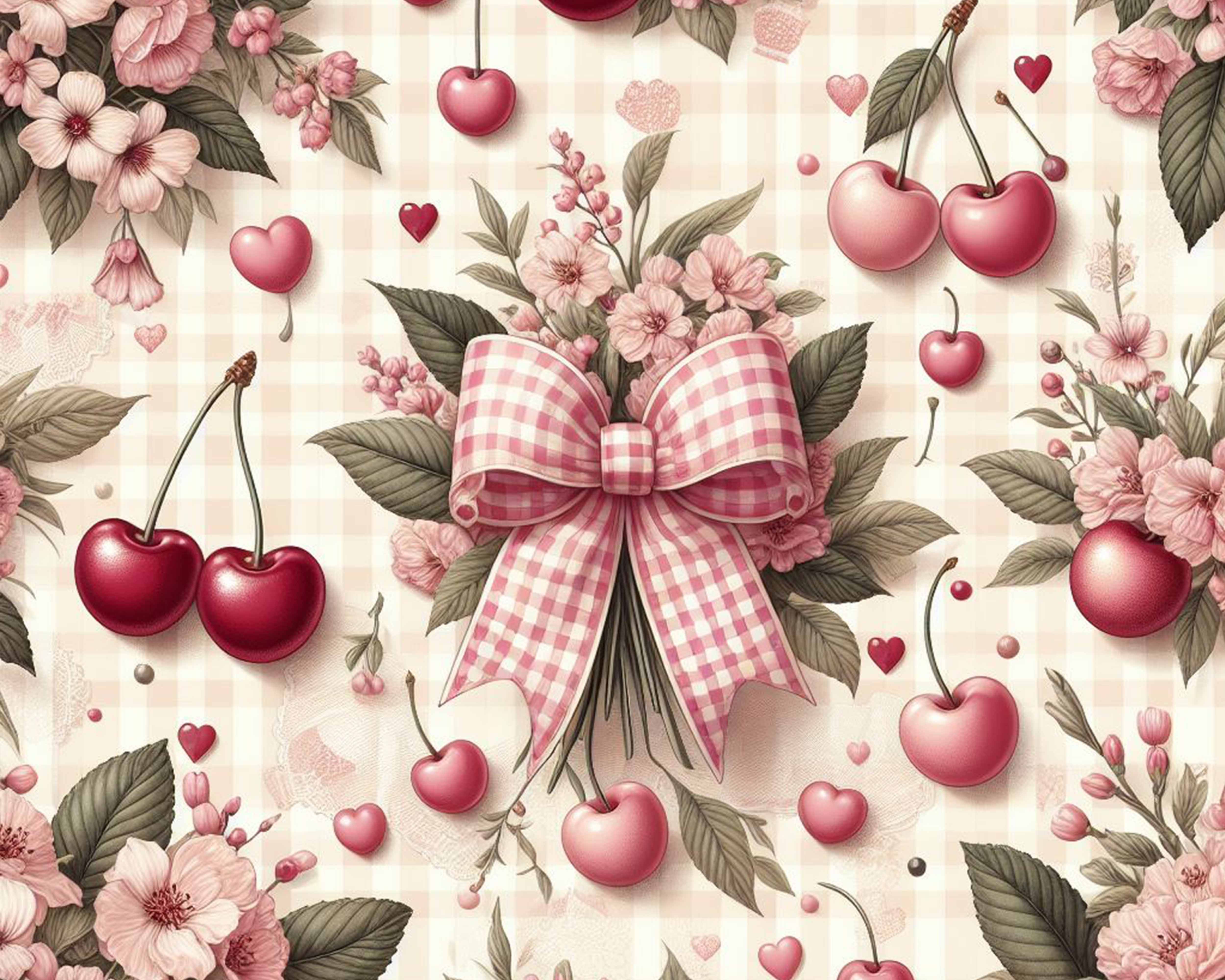 Cherry Seamless Digital Paper - CraftNest - Digital Crafting and Art