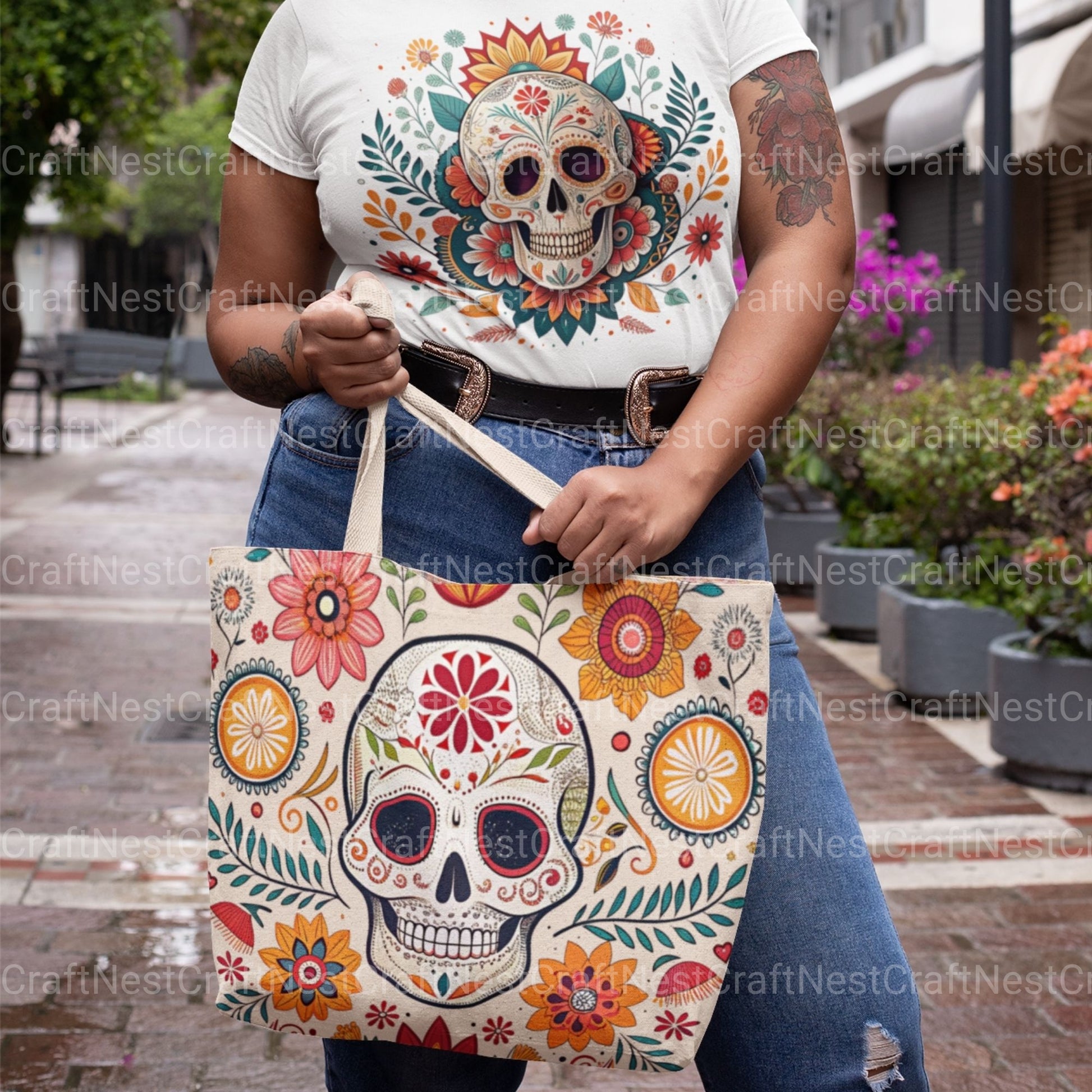 Mexican Floral Skulls Clipart Bundle - CraftNest - Digital Crafting and Art