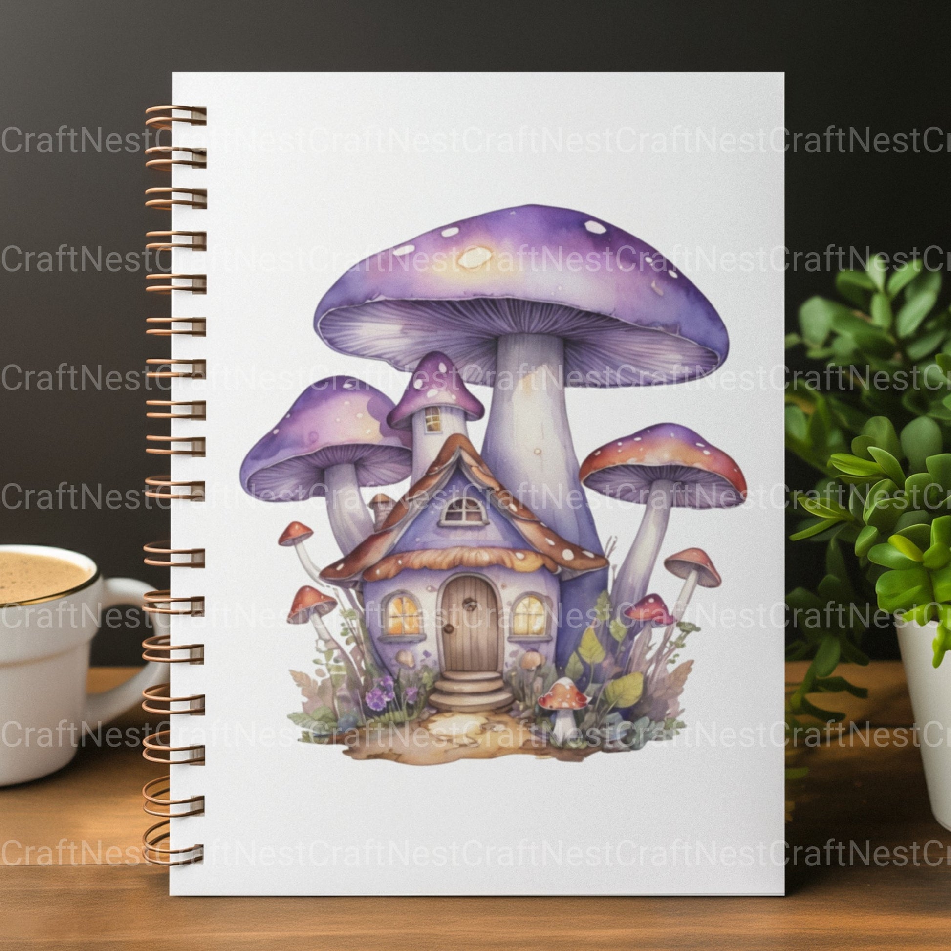 Mushroom Houses Clipart Bundle - CraftNest - Digital Crafting and Art