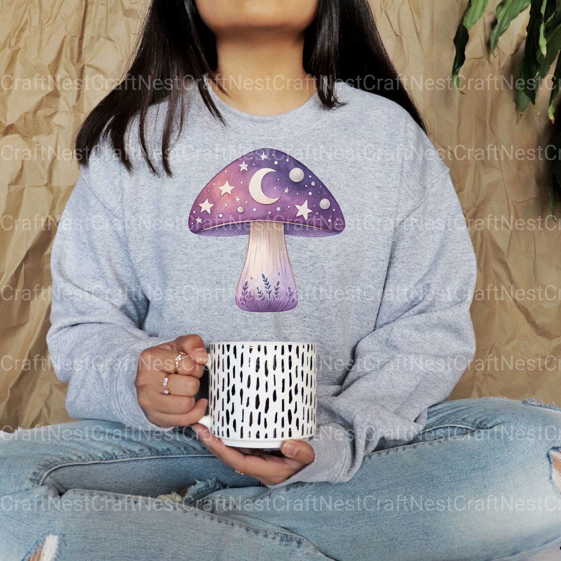 Mushrooms Celestial Clipart Bundle - CraftNest - Digital Crafting and Art