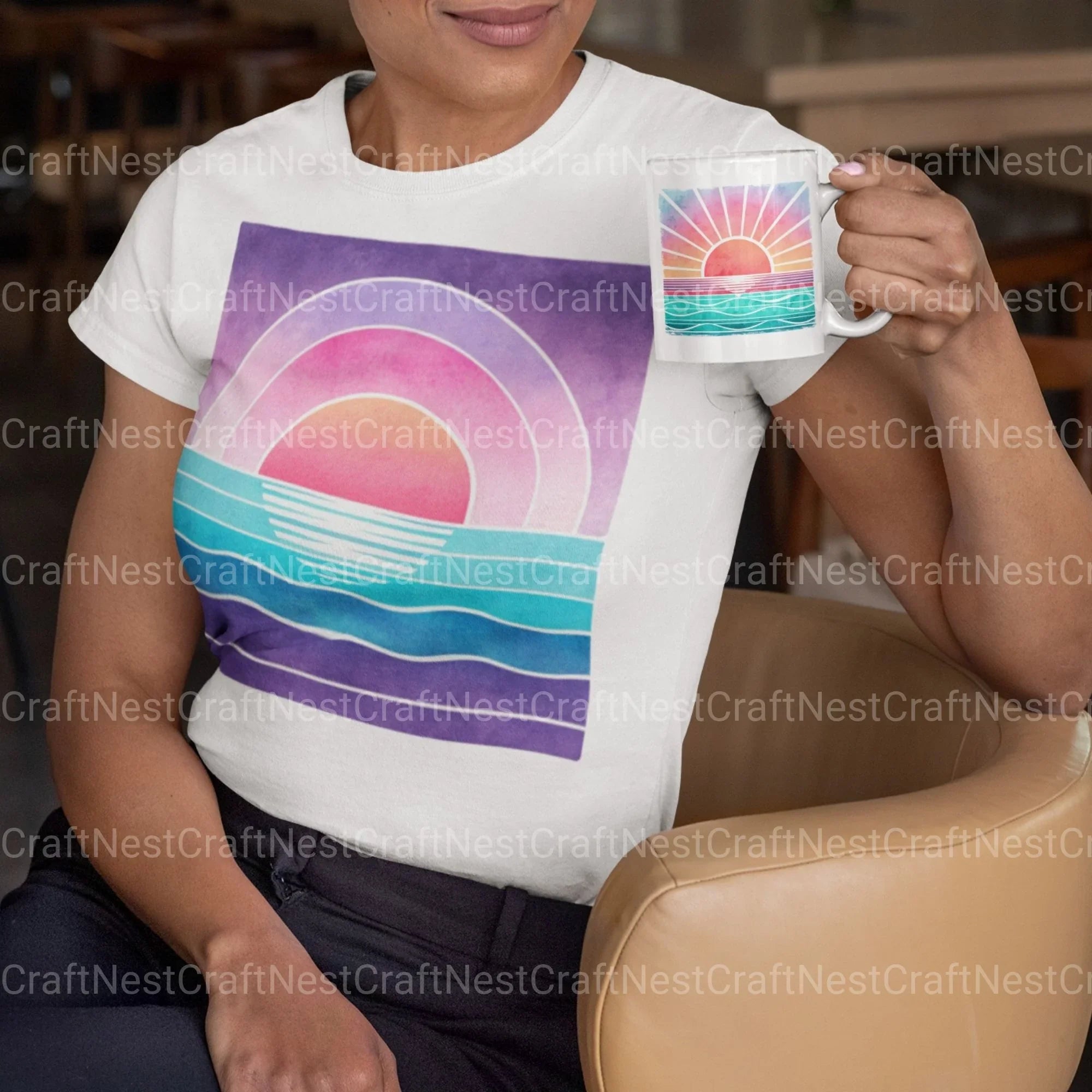 Retro Sunsets Square Clipart Bundle - CraftNest - Digital Crafting and Art