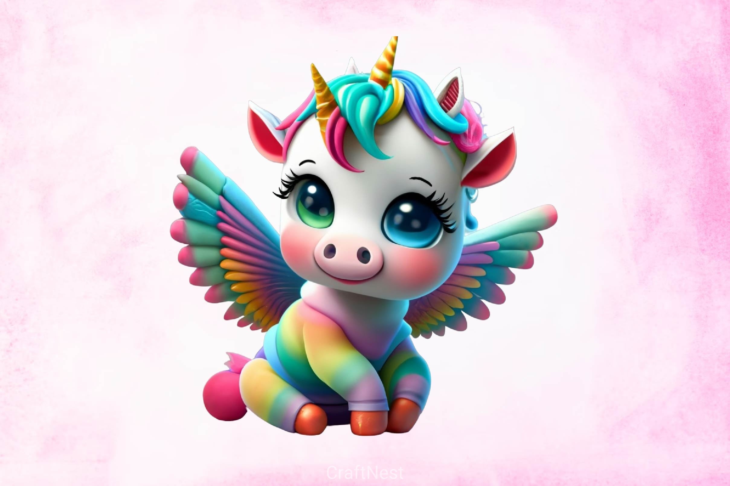 Cute Unicorn Baby Clipart Bundle - CraftNest - Digital Crafting and Art