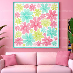 Flowers Square Retro Clipart Bundle - CraftNest - Digital Crafting and Art