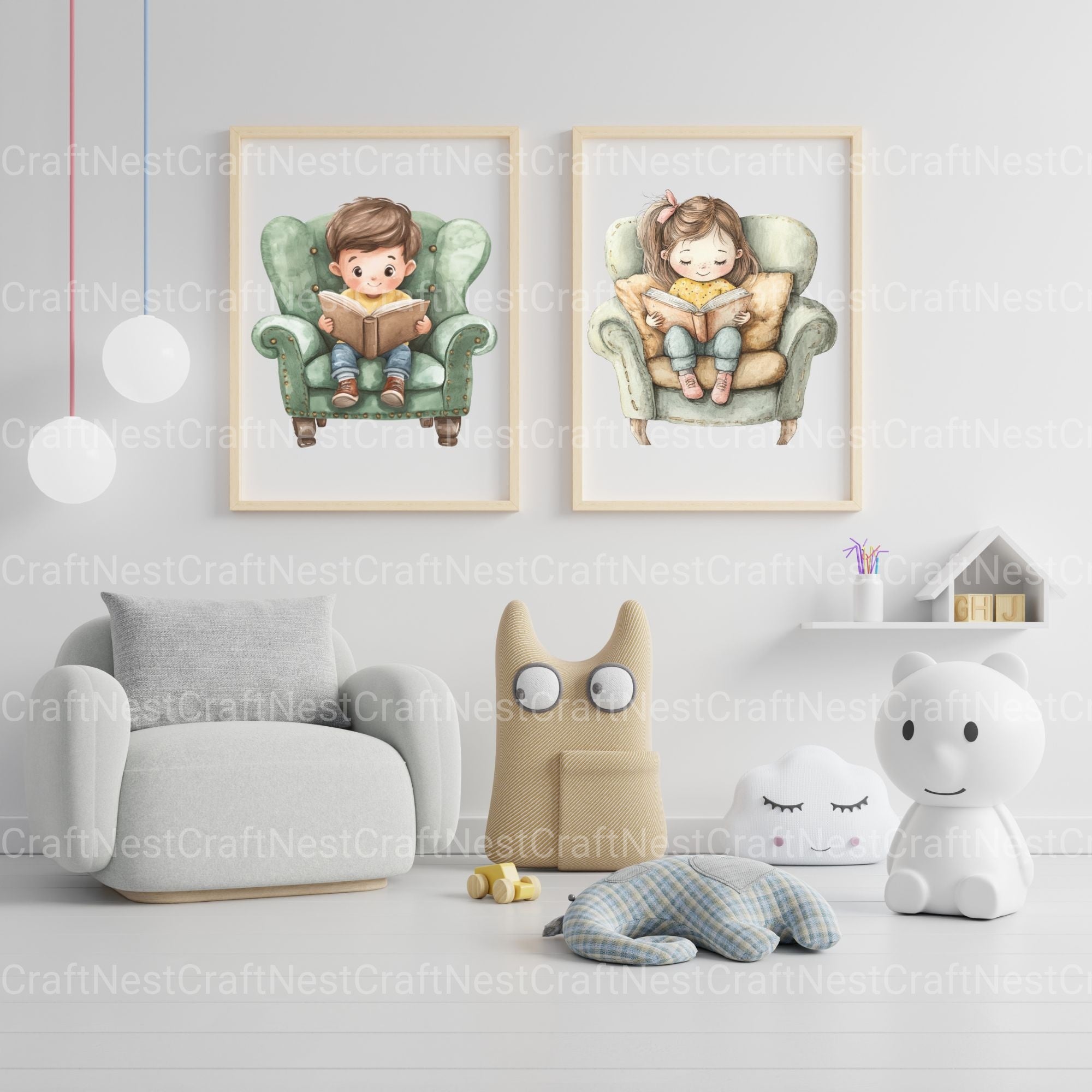 Children Reading Clipart Bundle - CraftNest - Digital Crafting and Art