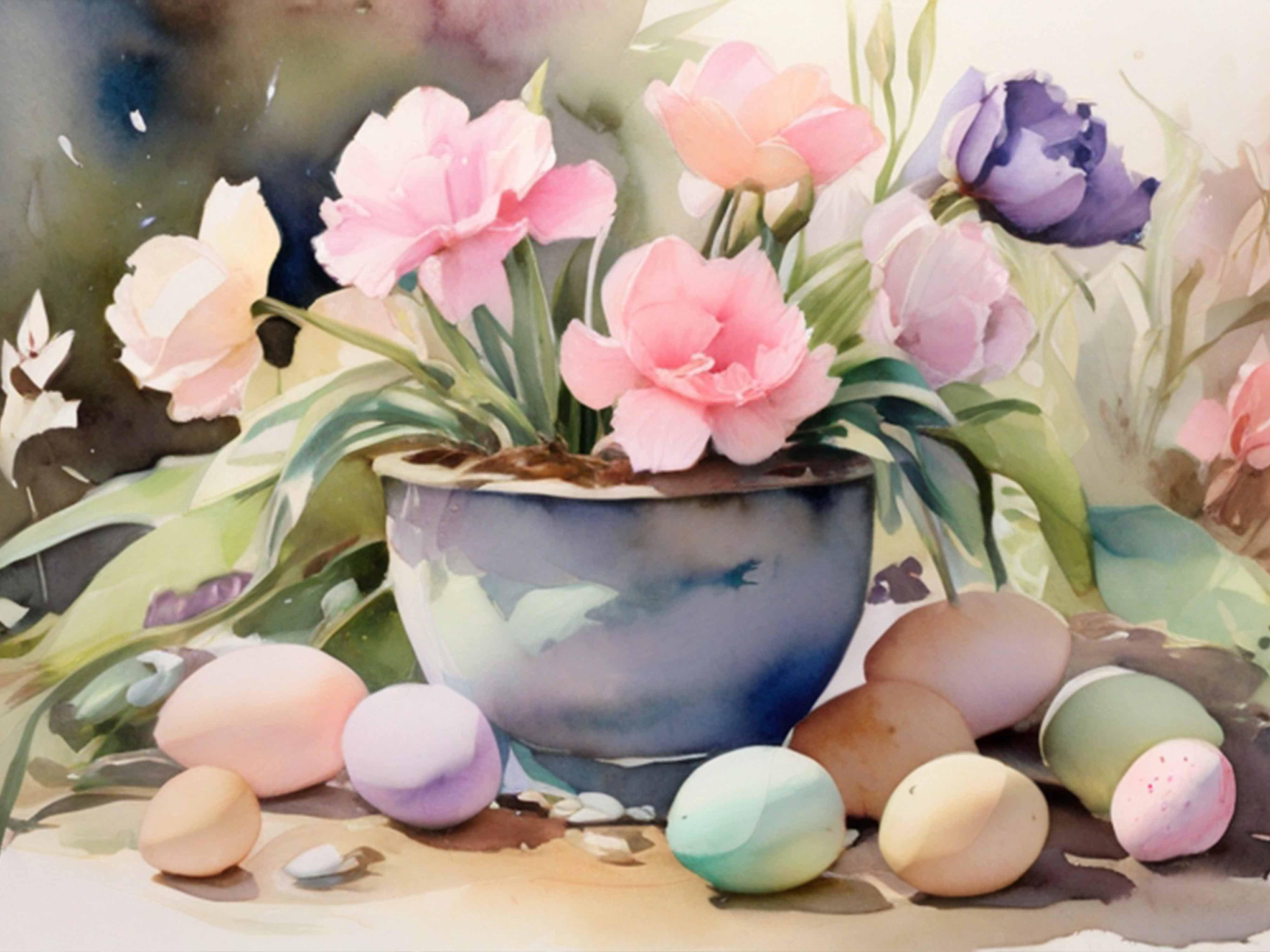 Easter Bunny Watercolor Seamless Pattern - CraftNest - Digital Crafting and Art