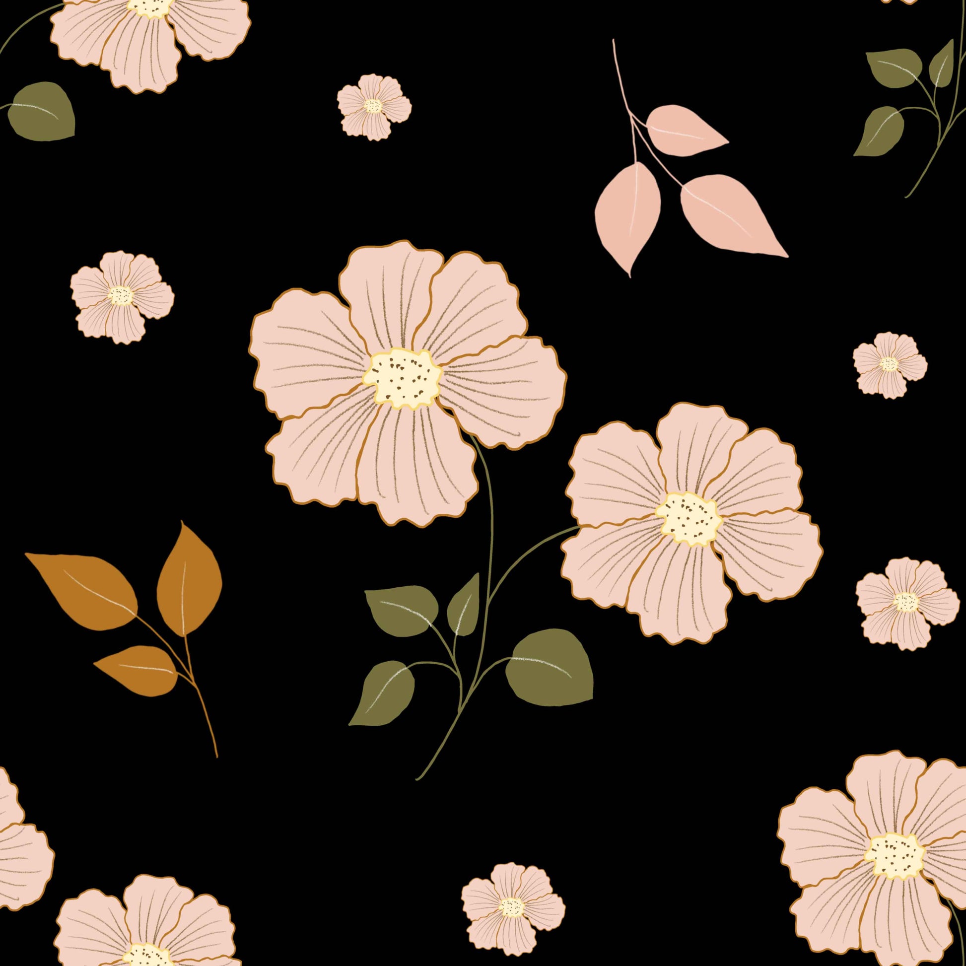 Peach Blossom Seamless Digital Paper - CraftNest - Digital Crafting and Art