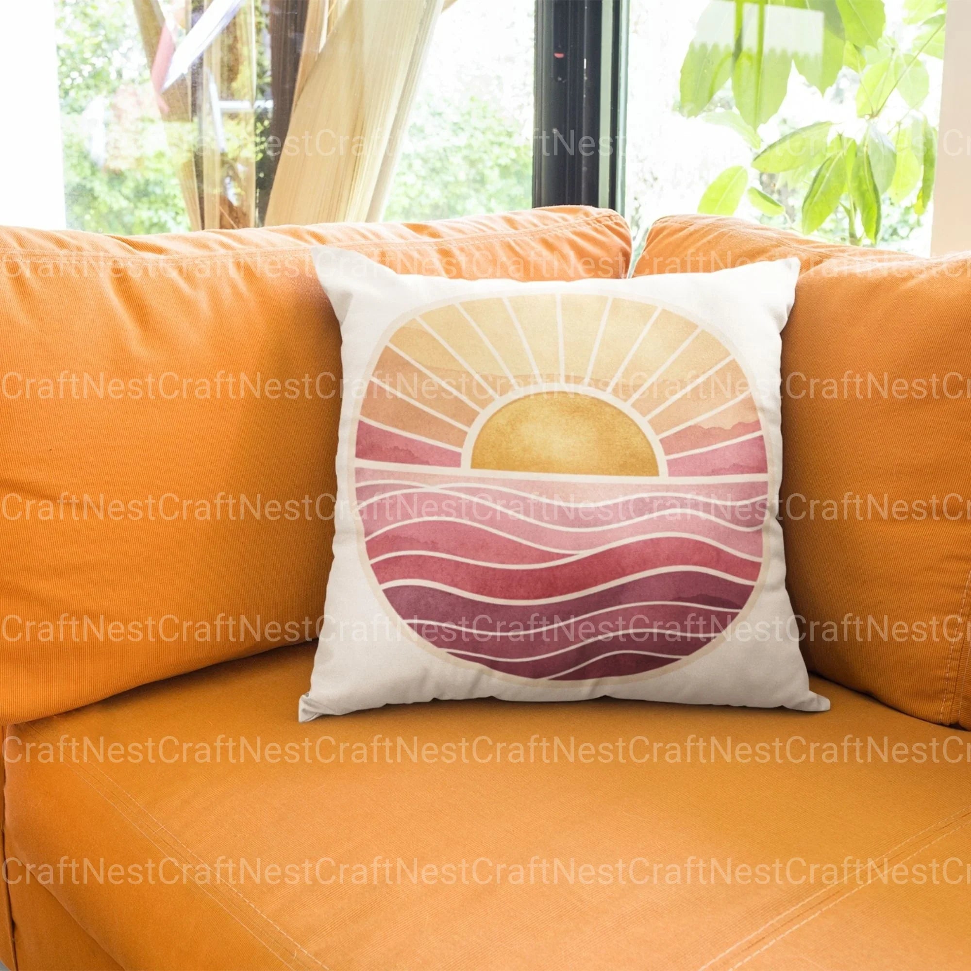 Retro Sunsets Circle Clipart Bundle - CraftNest - Digital Crafting and Art