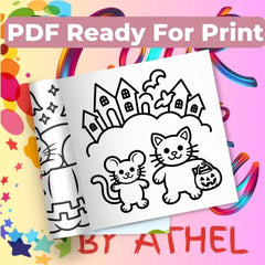 Halloween Cats Coloring Book Bundle - CraftNest - Digital Crafting and Art