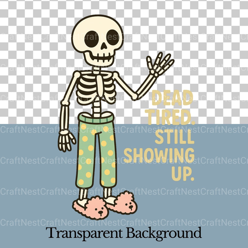 Dead Tired Skeleton Clipart Bundle - CraftNest - Digital Crafting and Art
