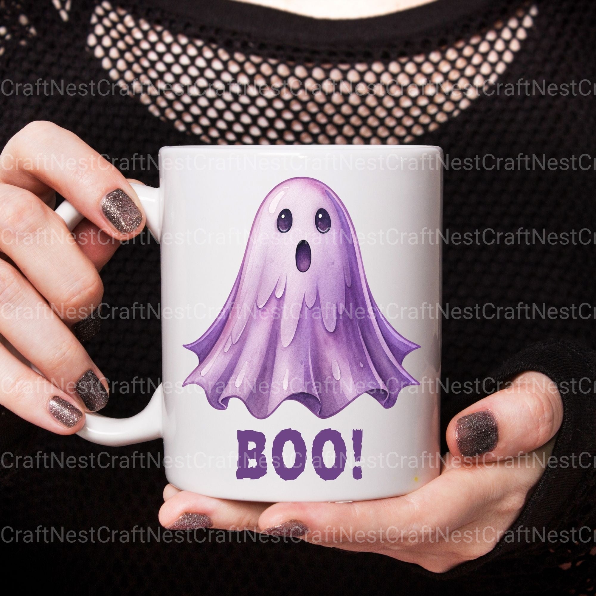 Purple Ghosts Clipart Bundle - CraftNest - Digital Crafting and Art