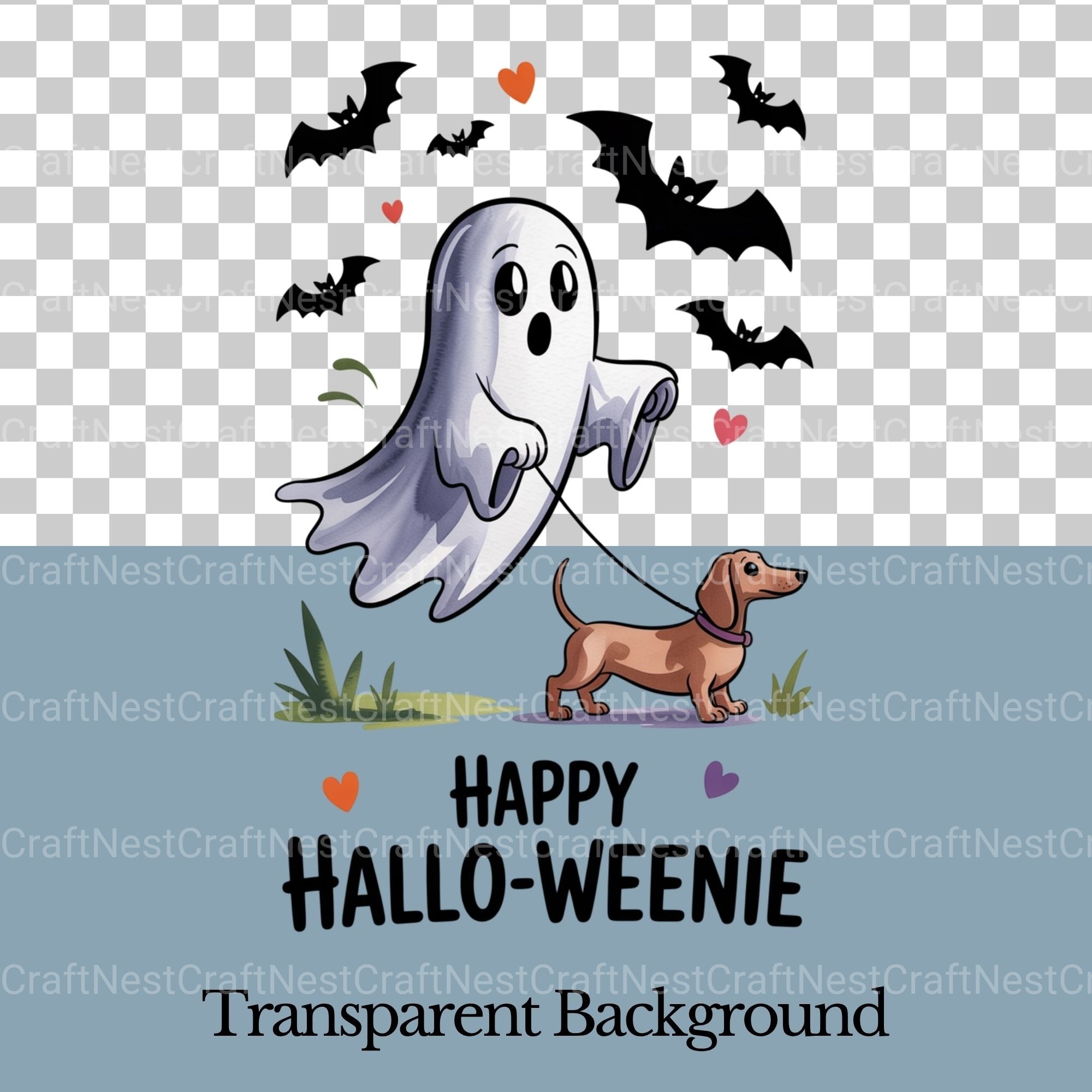 Dachshund Ghost Halloween Clipart Bundle - CraftNest - Digital Crafting and Art