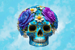 Royal Blue Floral Skulls Clipart Bundle - CraftNest - Digital Crafting and Art