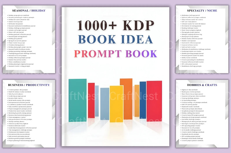 Creative KDP Book Idea Prompt Guide - CraftNest - Digital Crafting and Art