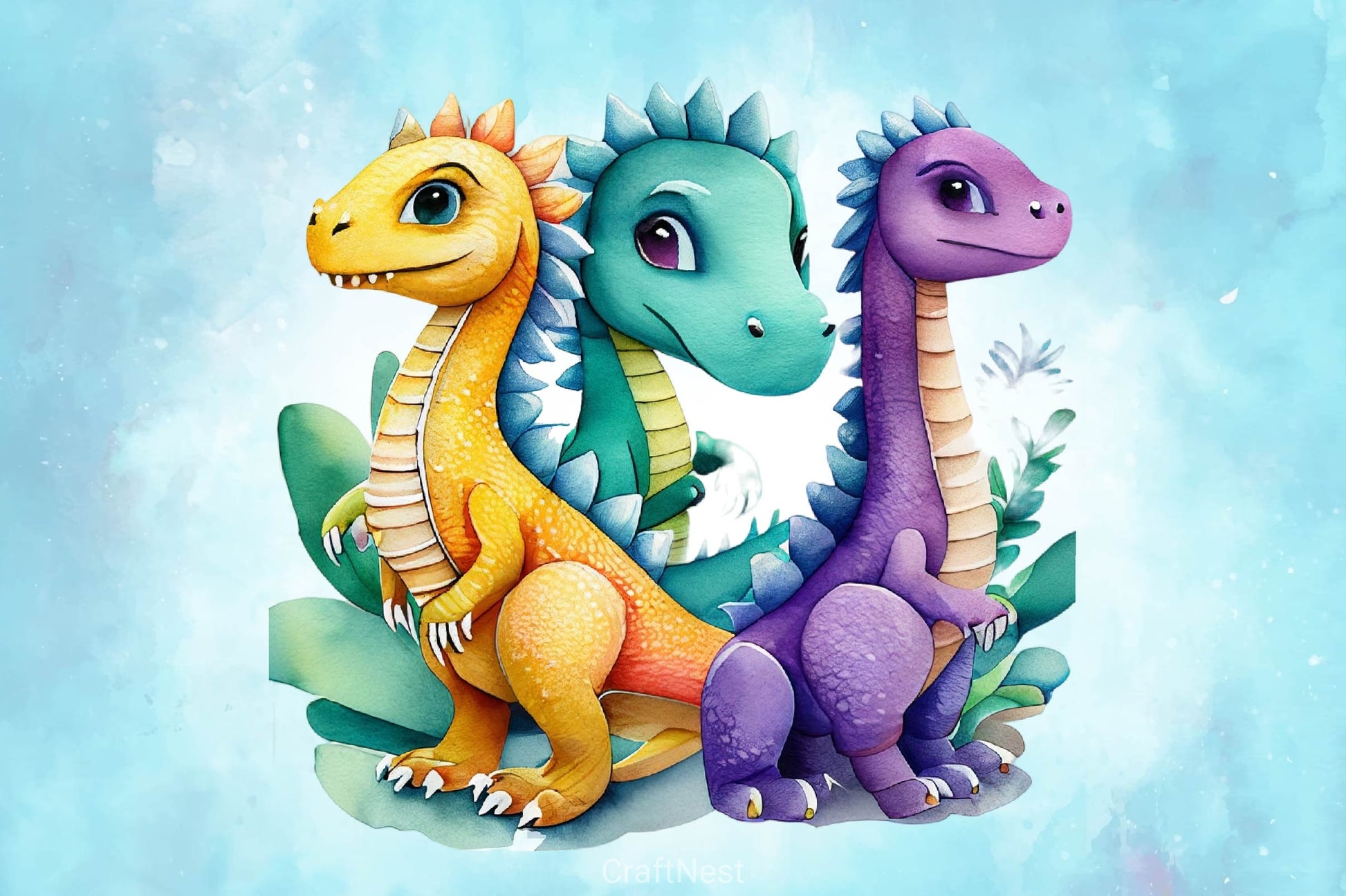 Baby Dinosaur Dragons Clipart Bundle - CraftNest - Digital Crafting and Art