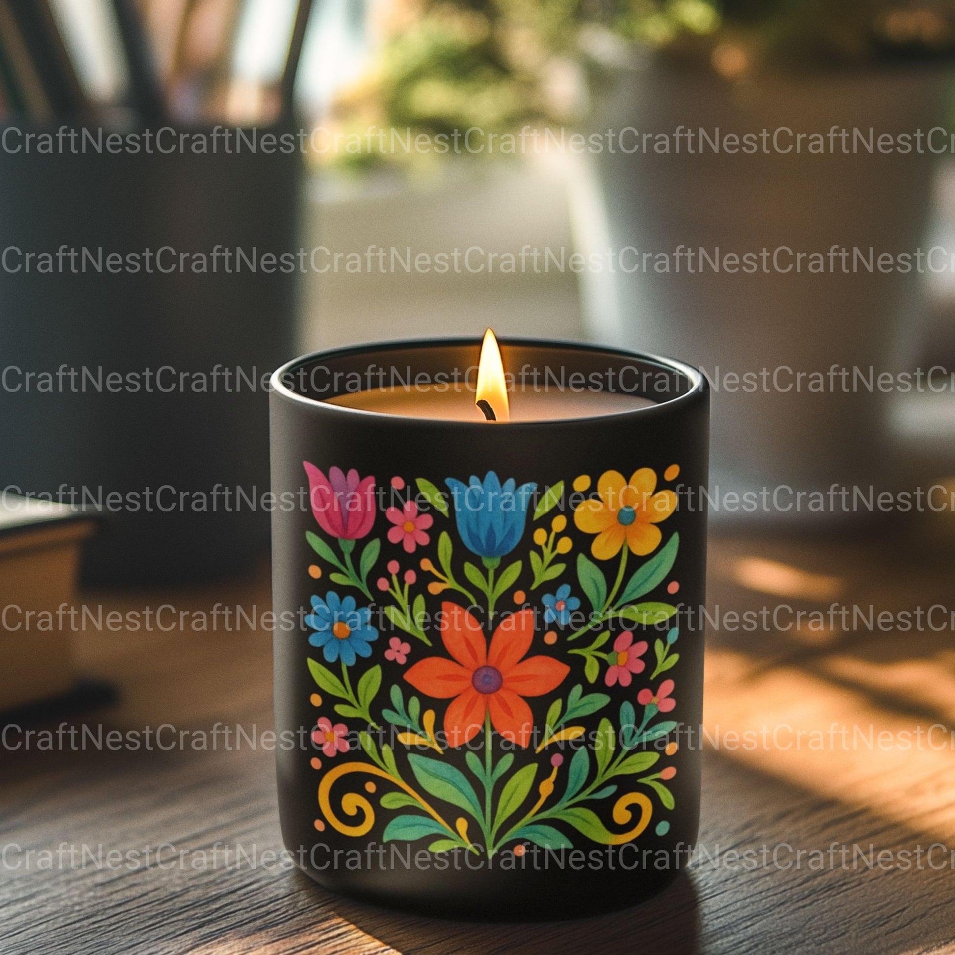 Mexican Flowers Square Clipart Bundle - CraftNest - Digital Crafting and Art