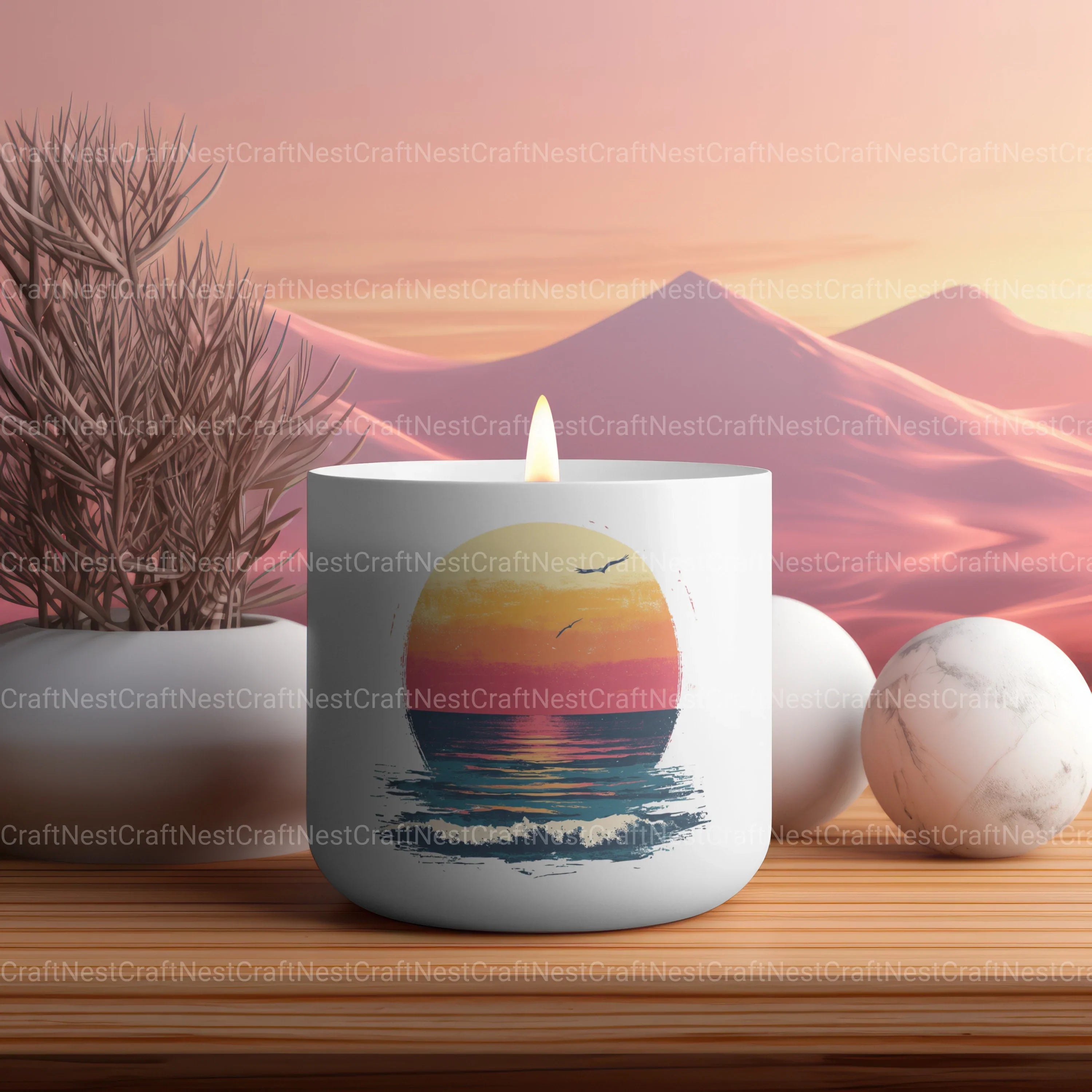 Retro Sunsets 2 Clipart Bundle 1 - CraftNest - Digital Crafting and Art